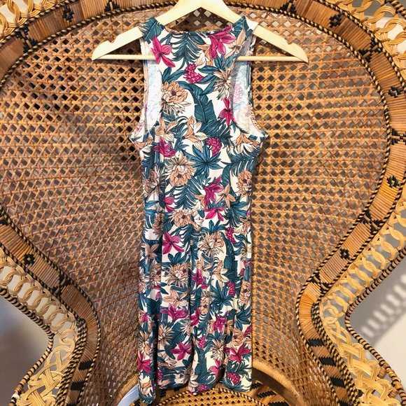 Boho Tropical Floral A Line Fit and Flare Dress - Picture 3 of 3